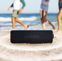 The Anker Soundcore 2 portable Bluetooth speaker offers waterproof outdoor audio and up to 24 hours of playback.