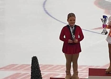 Kirkcaldy Ice Skating Club attended a competition up in Aberdeen with 36 skaters representing the club. In beginner age 7 and under Ruby Carson 2nd (Red dress)
