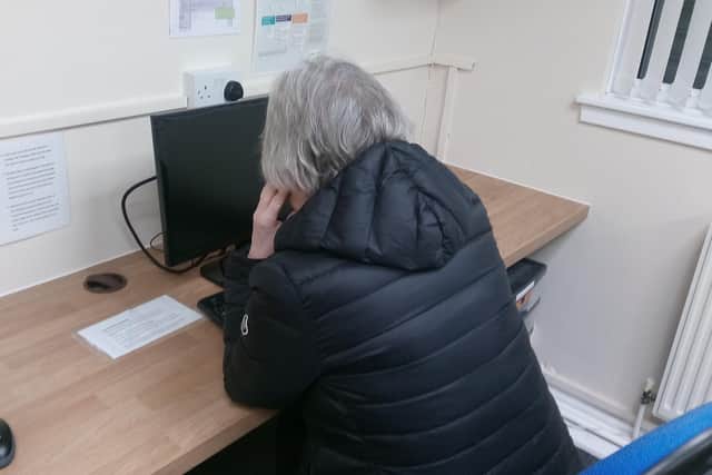 One of the volunteers who answers emails and text messages at Kirkcaldy Samaritans.