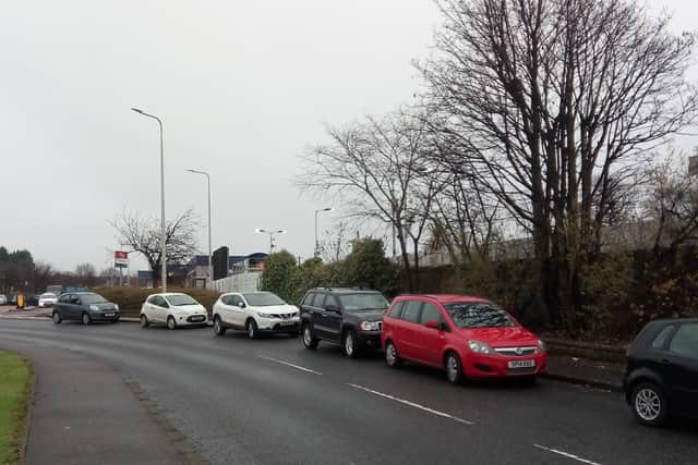 Cars parked on Whyte Melville Road, Kirkcaldy, next to train station  have caused problems on busy route into town centre (Pic: FFP)