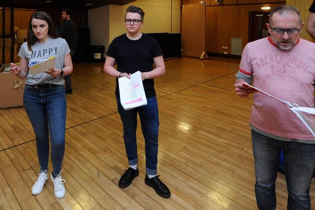 The cast are busy learning their lines. Pic: Fife Photo Agency.