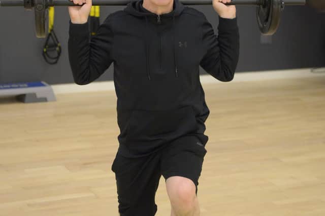 Last year Andy did over 230 Bodypump classes  for charity and raised £260 for McMillan Cancer and  £200 for the Cottage Family Centre. Pic: George McLuskie.