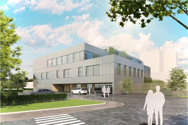 A new state-of-the-art elective orthopaedic centre is planned for completion in spring 2022. Image shows an artist's impression of what the new centre will look like. Pic: Graham Construction.