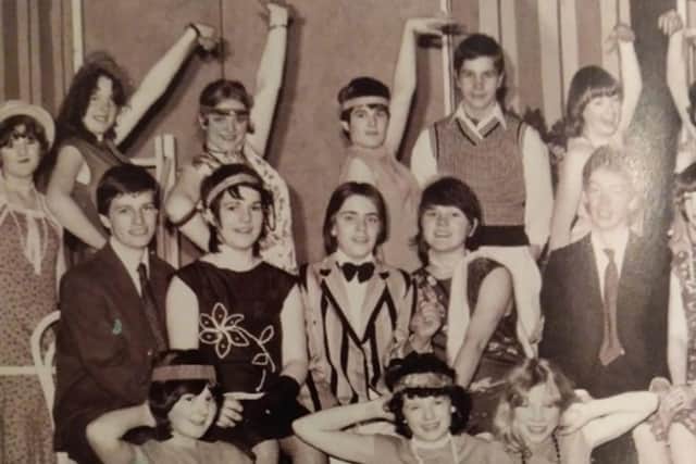 Monica Holland is pictured third from the left in the back row in 'No No Nanette'. This was one of her first roles with the teenage opera group at the YWCA.
