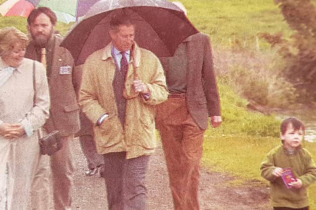 His Royal Highness walking at  Kinghorn Loch.