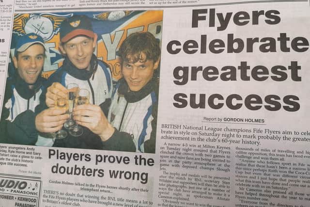 Fife Flyers British National League title in 2000 - back page of the Fife Free Press