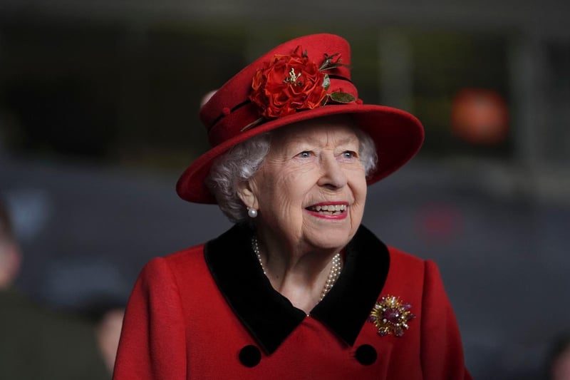 The Queen in Portsmouth while visiting HMS Queen Elizabeth at HM Naval Base this year.