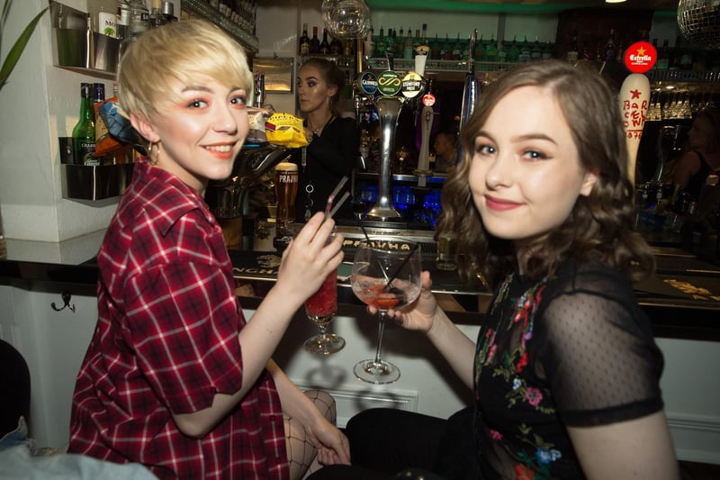 Friends Eleanor and Katie in Ink Bar in 2015.