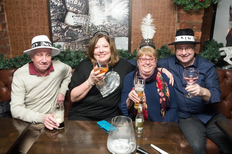 Stan, Louise, Dorathy and Mark bring in the New Year in Ink Bar on New Year's Eve 2017.