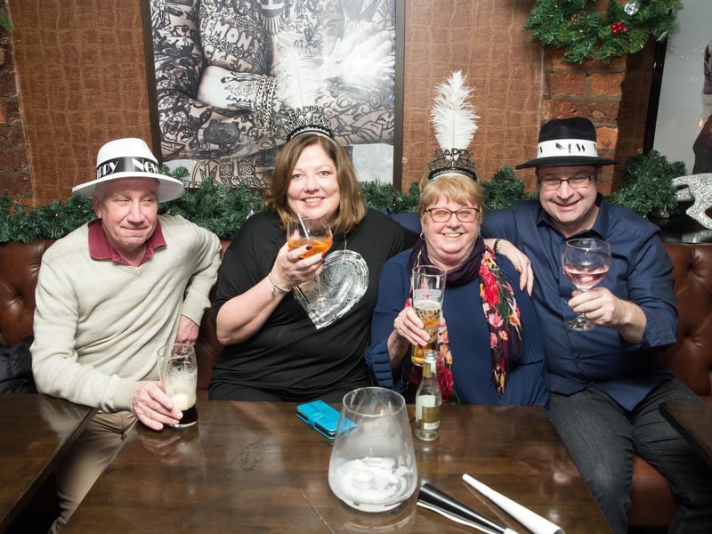 Stan, Louise, Dorathy and Mark bring in the New Year in Ink Bar on New Year's Eve 2017.