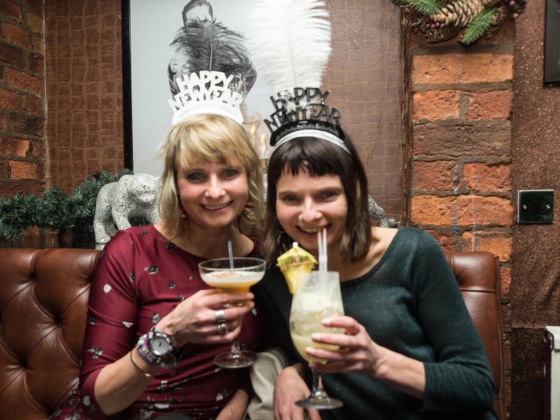 Sam and Amanda celebrating in Ink Bar on New Year's Eve 2017.