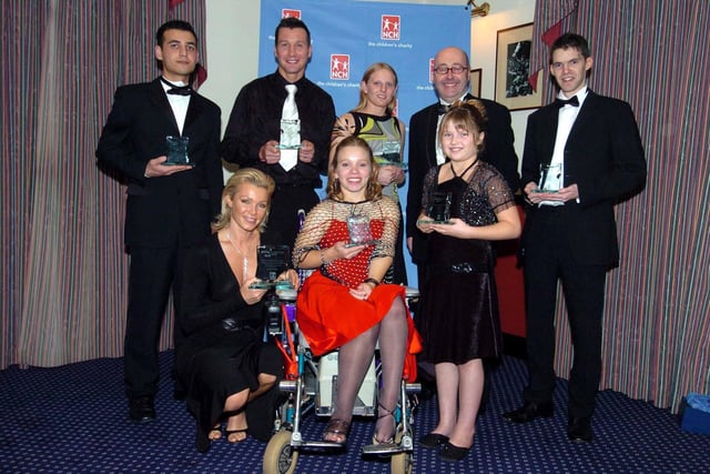 Yorkshire Young Achievers Awards 2005.  Pictured are award winners Jawad Sakhi, Clinton Woods, Bridie Pitsch, Peter McCormack, Darren Baker, Nell McAndrew, Megan Robinson and Ellice .