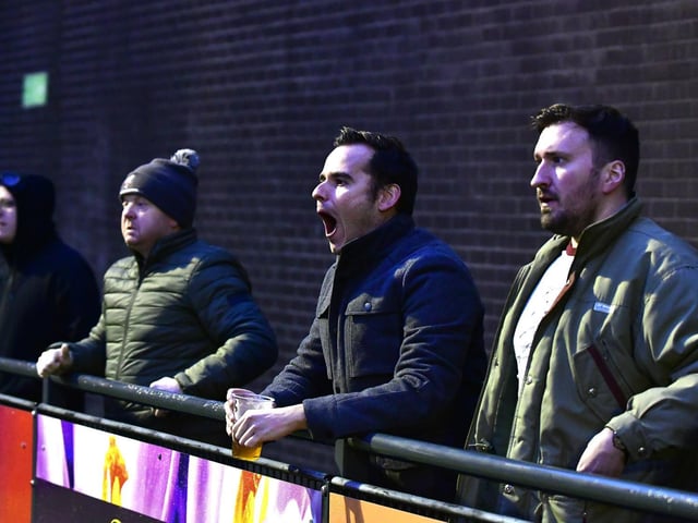 Fans roar on Boro against Morpeth Town.
Photo by Richard Ponter