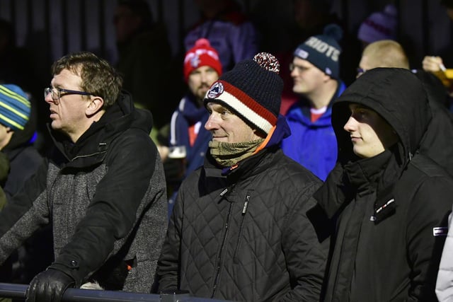 Fans watch Scarborough Athletic v Morpeth Town.

Photo by Richard Ponter