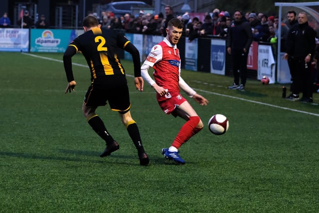 Kieran Glynn in action for Scarborough Athletic v Morpeth Town.

Photo by Richard Ponter