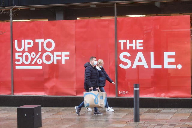 Shoppers in Preston for the post-Christmas sales