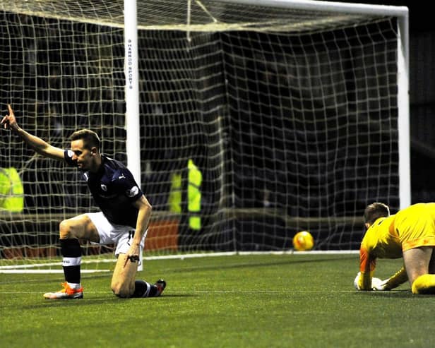 Steven MacLean celebrates scoring against Falkirk (All pics: Fife Photo Agency)