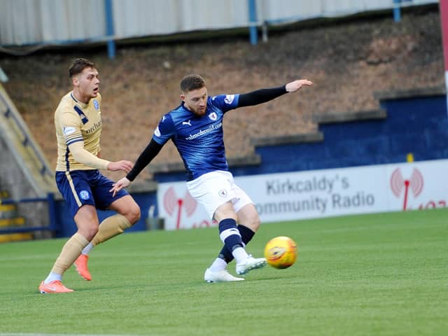 John Baird makes it 2-0 to Raith just seconds after coming off the bench. Pic: Walter Neilson