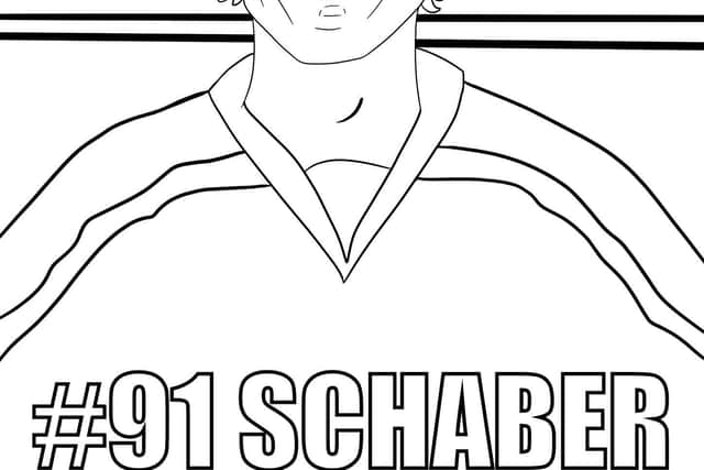 Chase Schaber colouring sketch. Created by Fife Flyers fan Rebecca Thomson.