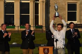 Zach Johnson lifts the Claret Jug the last time the Open was held in St Andrews in 2015. (Photo by Stuart Franklin/Getty Images)