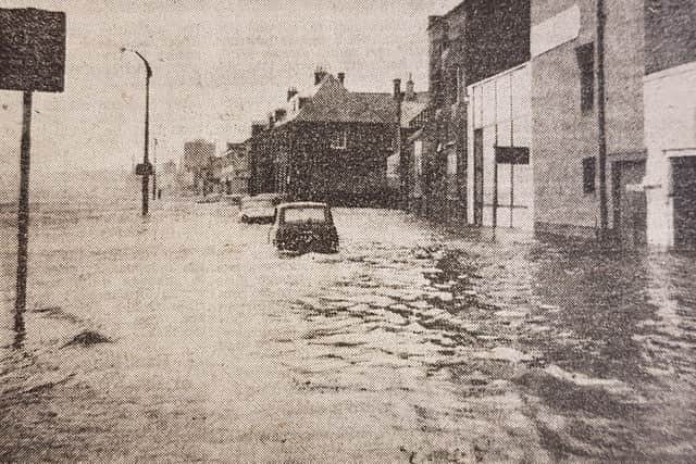 Flooding on Kirkcaldy Esplanade in February 1966.