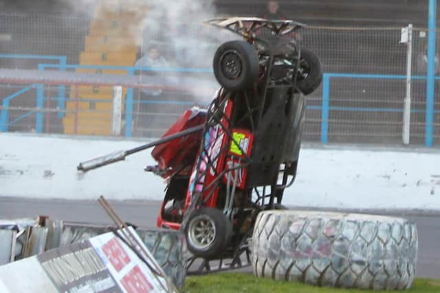 Dennis rolls his car at the 2016 Scottish Grand National.