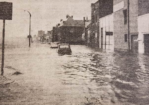 Flooding on Kirkcaldy Esplanade in February 1966.