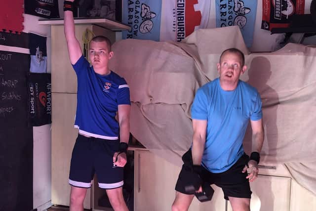 The pair taking part in their 24 workouts in 24 hours charity challenge.