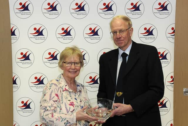 Jim receives his award from the Sports Council this year. (Pic: Paul Cranston)