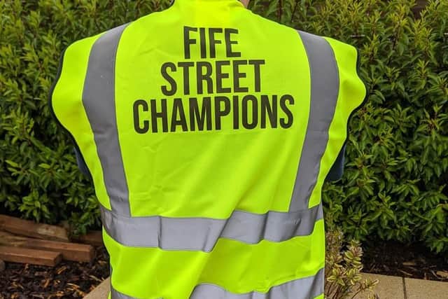High vis..vests have been made for group members by Print It Stitch It in Kirkcaldy, at a discounted price.