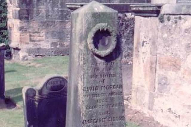 George Morgan's gravestone in the Old Kirk, Kirkcaldy