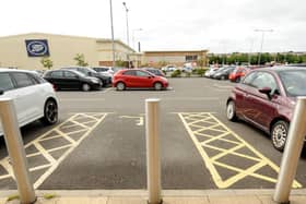 Disabled parking spaces at Fife Central Retail Park 
Pic: Fife Photo Agency