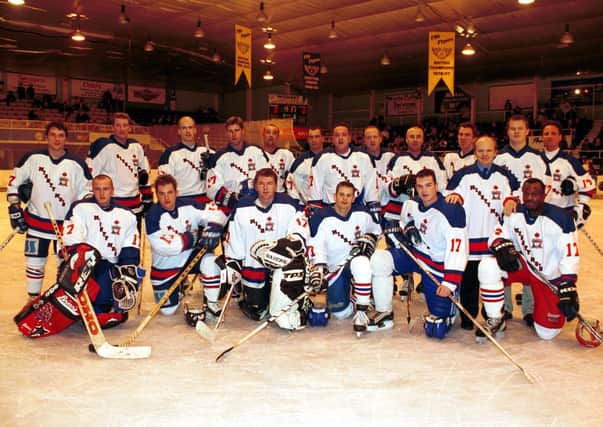 Players line up for Mark Morrison's testimonial game in 2001.