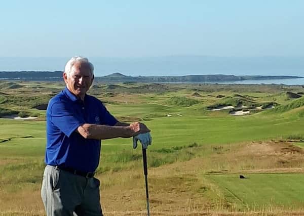 Course consultant Malcolm Campbell, a Largo based author and golf writer hit the first shot.