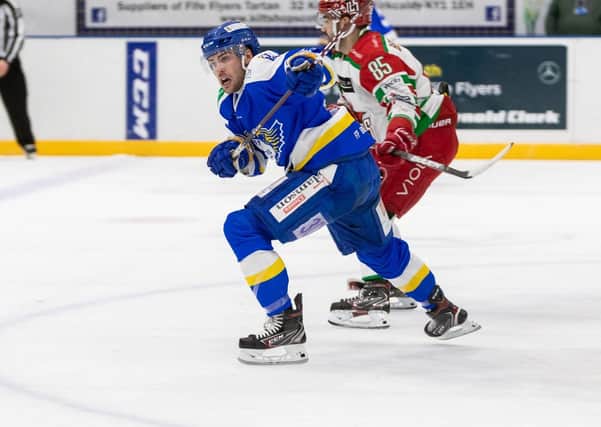 Jordan Buesa in action for Fife Flyers. (Pics courtesy of Fife Flyers Images)