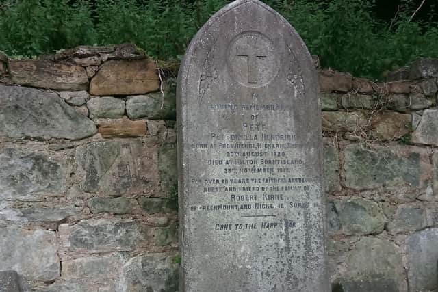 The grave of Petronella Hendrick in Burntisland