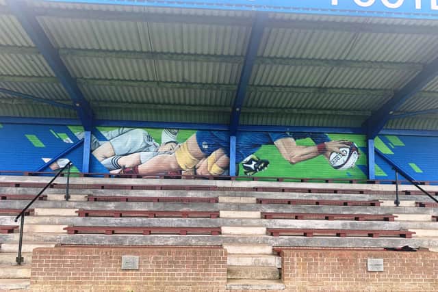 The new mural at Kirkcaldy Rugby Club painted by the Dundee artist Paco Graf.