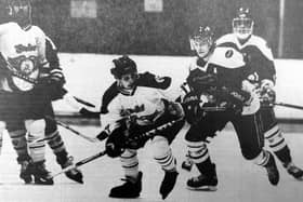 Flyers' Player-Coach Mark Morrison in action against Kingston Hawks