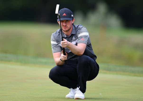 Connor Syme  lines up a birdie on the 10th green during the first round of the Austrian Open at Diamond Country Club on July 09, 2020 in Atzenbrugg, Austria. (Photo by Stuart Franklin/Getty Images)