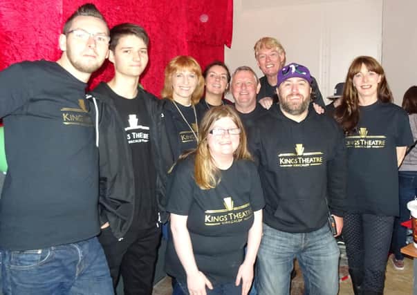 Stephen Barbour and John Murray with volunteers during an open day at the Kings Theatre in Kirkcaldy.