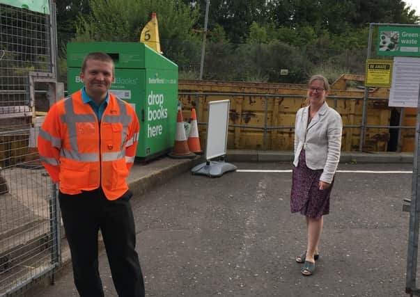 Cllr Kennedy, right, with Robin Baird of Fife Resource Solutions, which operates the recycling centres.