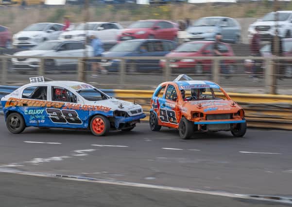 Action from last Saturday's Lochgelly Raceway where fans had to remain in their cars.