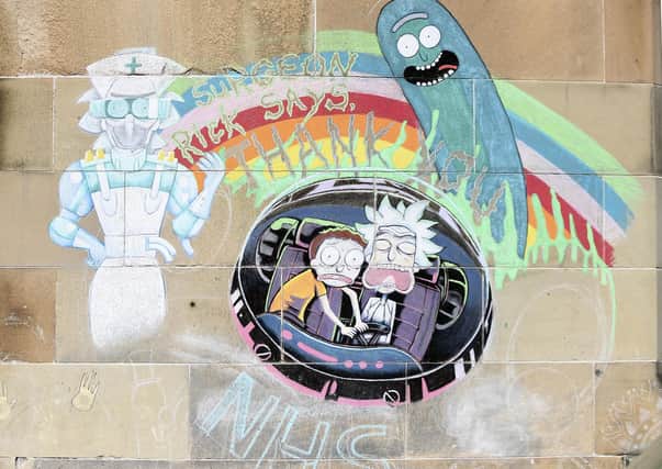 Residents in an Edinburgh street joined forces to create a mural to says thank you to the NHS and key workers. Photo: Lisa Ferguson