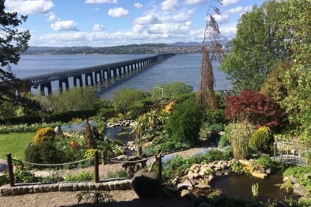 Stunning views...provide the perfect backdrop for the incredible garden at the Tower in Wormit.