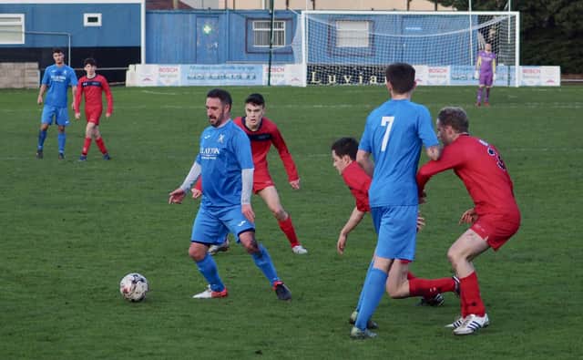 Charlie King's Saints lost out 1-0 to Newtongrange on Saturday. Pic by Blair Smith.