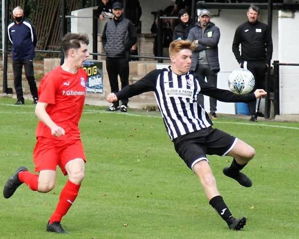 Newburgh made a return to competitive league action on Saturday. Pic by Graham Strachan.