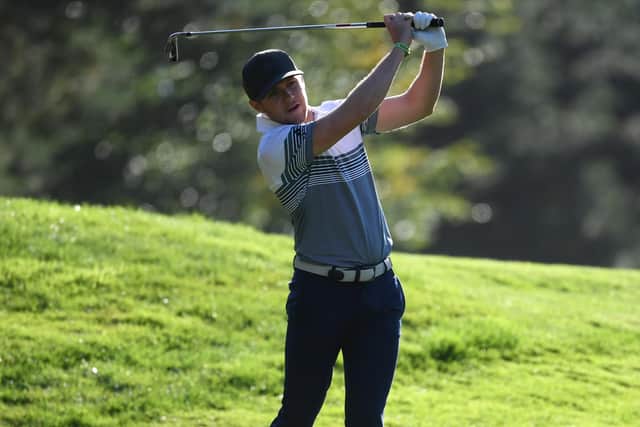 Modest! Golf founder Niall Horan in action during the pro-am event prior to the BMW PGA Championship at Wentworth Golf Club. (Photo by Ross Kinnaird/Getty Images)