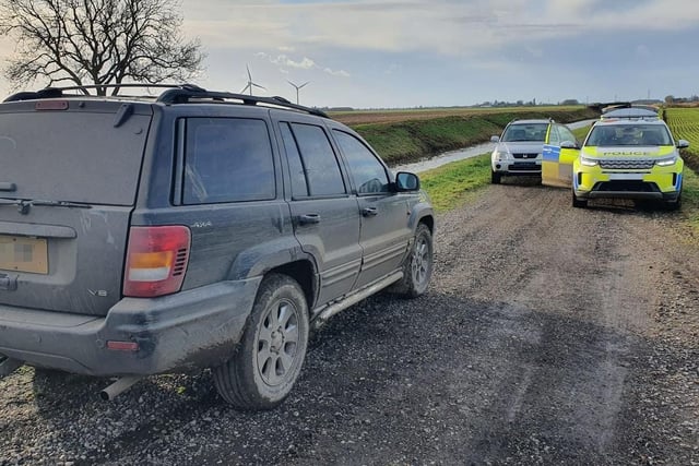 Officers seized two vehicles in Parsons Drove on Saturday.