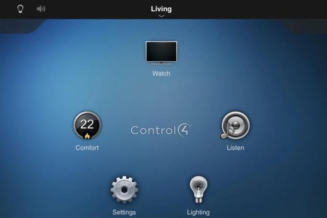 The smart home controls that allow the homeowner to change the heating settings and lighting without moving.