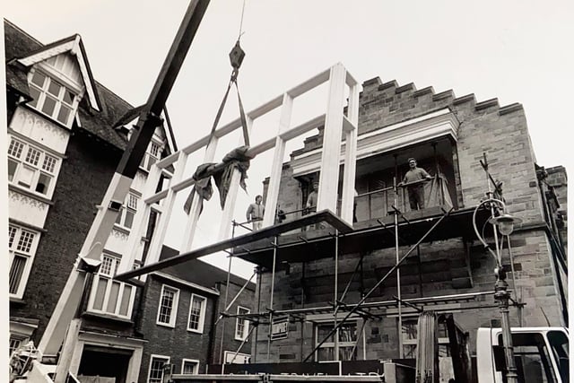 Work to replace the windows at the Old Town Hall back in March 1989